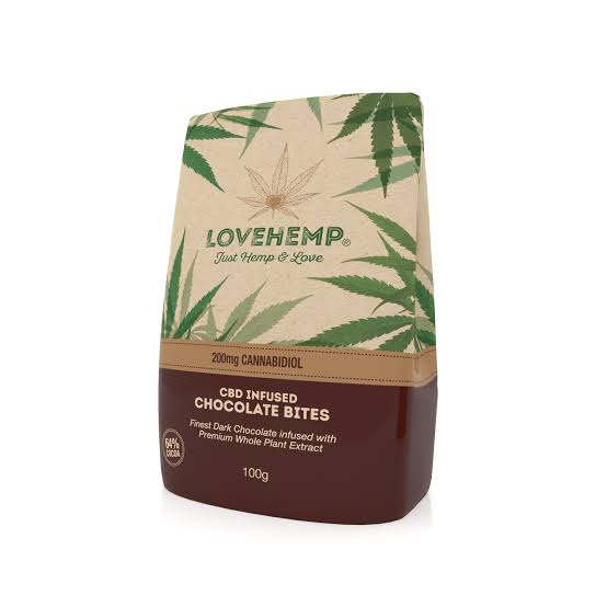 Love Hemp CBD Dark Chocolate Bites – 200MG CBD – 100g