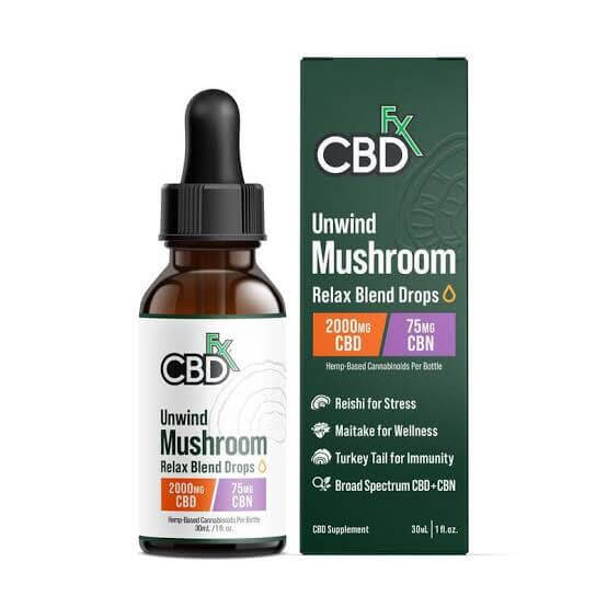 CBDfx Unwind Mushroom CBD Oil